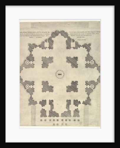 Speculum Romanae Magnificentiae: Plan of St. Peter's, 1569 by Etienne Duperac