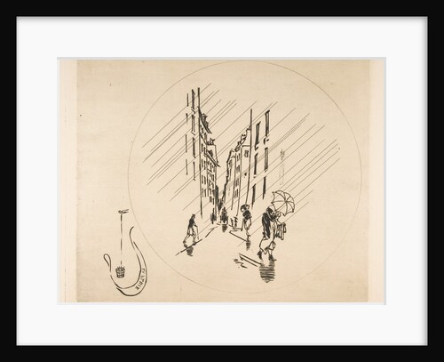 Decoration for a Plate: Rain, 1870 by Felix Bracquemond