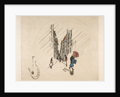 Decoration for a Plate: Rain, 1870 by Felix Bracquemond