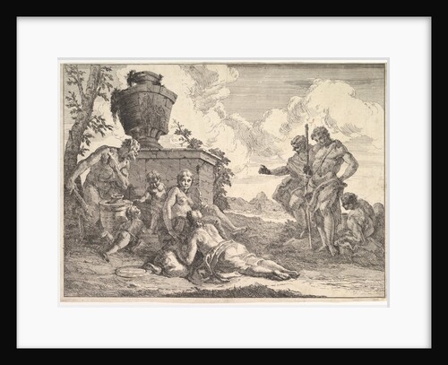 Satyr with Club and Seven Figures, from 'Bacchanals and Histories', 1744 by Francesco Fontebasso