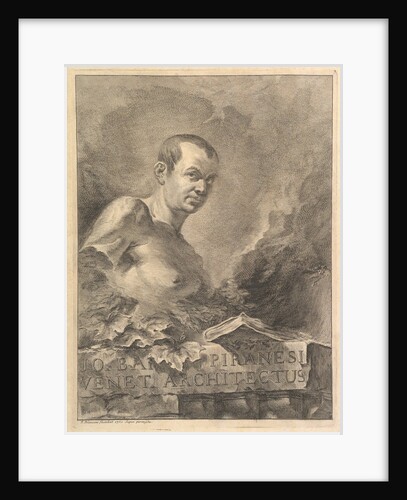Portrait of G.B. Piranesi in imitation of an antique bust, from Opere varie di Architettur…, 1750 by Francesco Polanzani