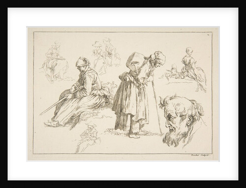 Sheet of Sketches, 1753 by Francois Boucher