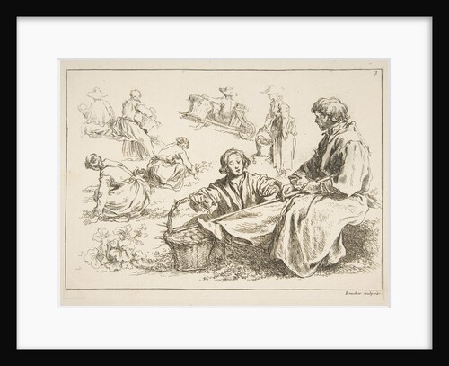 Sheet of Sketches, 1753 by Francois Boucher