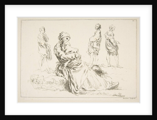 Sheet of Sketches, 1753 by Francois Boucher