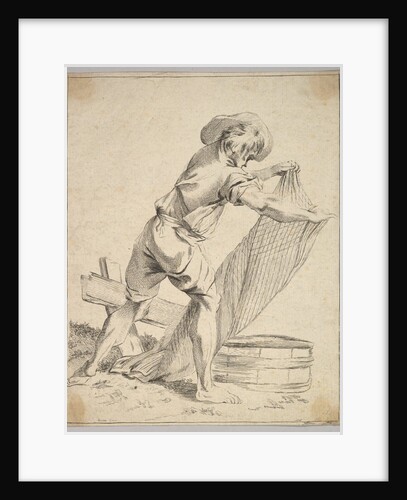 Peasant Holding Fish Net, 18th century by Unknown