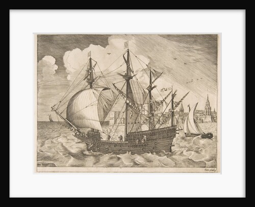Armed Four-Master Putting Out to Sea from The Sailing Vessels, ca. 1555-56 by Frans Huys