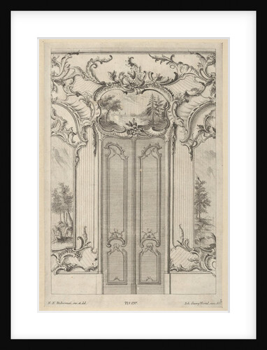 Wall Elevation with a Double Door, from 'Wandfüllungen', ca. 1748-70 by Franz Xavier Habermann