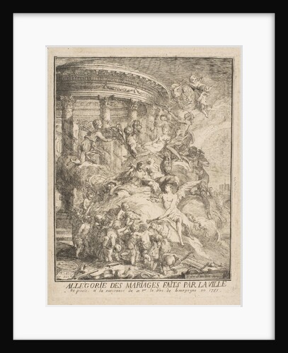 Allegorie des mariages faits par la Ville de Paris a la naissance du Duc de Bourgogne, 1752 by Gabriel de Saint-Aubin