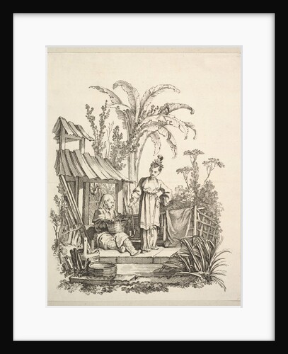 A Seated Chinese Man and a Woman Carrying a Fish, ca. 1742 by Gabriel Huquier