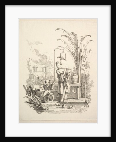 Flautist and a Child Timpanist, ca. 1742 by Gabriel Huquier