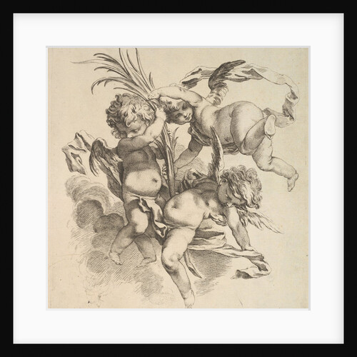 Three Children Among Clouds Near a Palm Leaf, 1738-45 by Gabriel Huquier