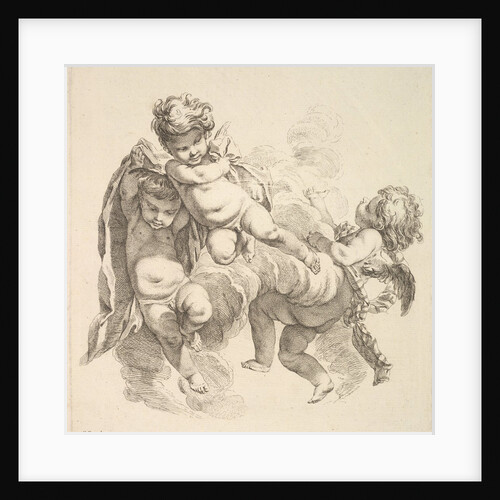 Three Children Among Clouds Carrying a Drapery, 1738-45 by Gabriel Huquier