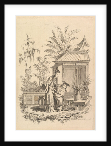 Chinoiserie scene with figures in a landscape, 18th century by Gabriel Huquier