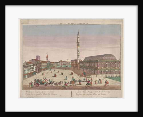 View of the Piazza dei Signori of Vicenza with horse-drawn carriages and figures …, ca. 1750-1801 by Georg Balthasar Probst