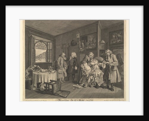 Marriage A-la-Mode, Plate VI, April 1, 1745 by Gérard Jean-Baptiste Scotin