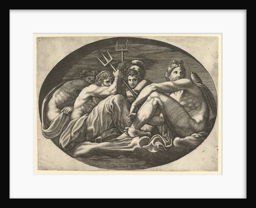 Pluto, Neptune, Minerva and Apollo, from a series of eight compositions after Francesco P…, 1560s by Giorgio Ghisi