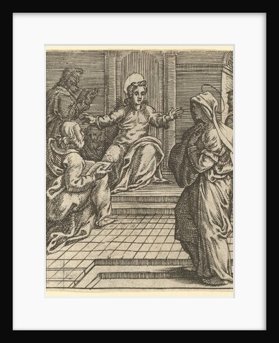 The Virgin of Sorrows: Christ Disputing with the Doctors; one of nine surrounding compa…, by 1575 by Giorgio Ghisi