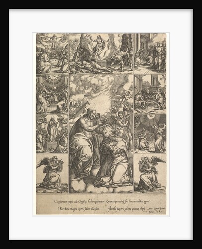 The Coronation of the Virgin; surrounded by nine vignettes with scenes from the life of…, by 1575 by Giorgio Ghisi