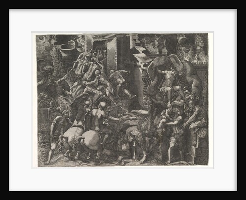 The Fall of Troy and Escape of Aeneas, mid-1540's by Giorgio Ghisi
