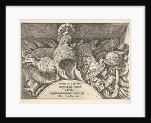 Plate 5: trophies of Roman arms from decorations above the windows on the second floor of …, 1658 by Giovanni Battista Galestruzzi