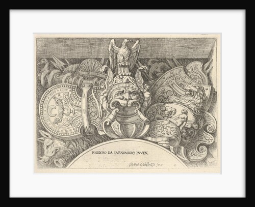 Plate 4: trophies of Roman arms from decorations above the windows on the second floor …, 1656-58 by Giovanni Battista Galestruzzi