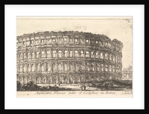 Plate 12: Flavian Amphitheater, called the Colosseum. 1. Arch of Constantine. 2. Palat…, ca. 1748 by Giovanni Battista Piranesi