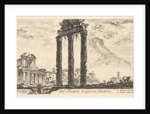 Plate 10: Ruins of the Temple of Jupiter Stator. 1. Temple of …, ca. 1748 by Giovanni Battista Piranesi
