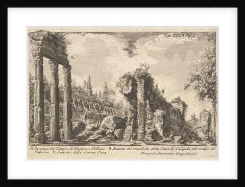 Remains of the Temple of Castor and Pollux . . by Giovanni Battista Piranesi