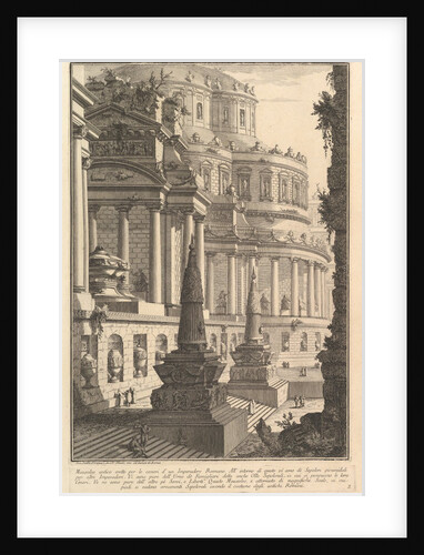 Ancient mausoleum erected for the ashes of a Roman Empero by Giovanni Battista Piranesi