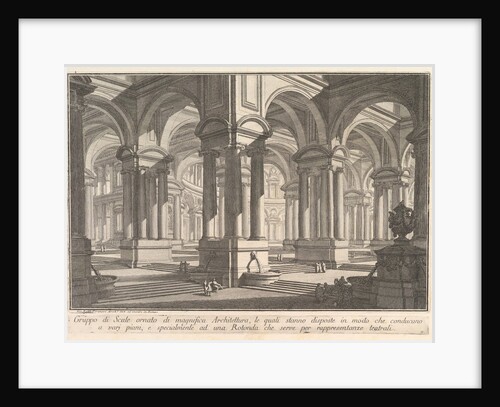 Stairways adorned by magnificient architecture . . by Giovanni Battista Piranesi