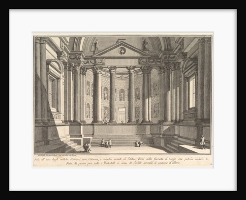 Colonnaded hall according to the custom of the ancient Romans, and niches adorned with…, ca. 1750 by Giovanni Battista Piranesi