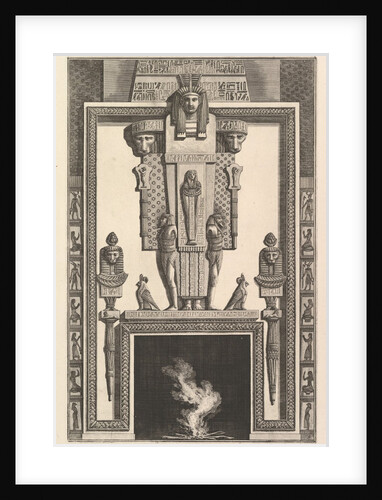 Chimneypiece in the Egyptian style: Mummy superimposed on a large caryatid above the linte…, 1769 by Giovanni Battista Piranesi