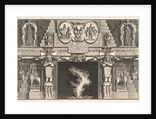 Chimneypiece in the Egyptian style: Groups of three female nudes at the base of each j…, ca. 1769 by Giovanni Battista Piranesi