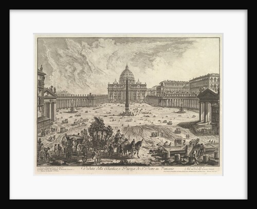 View of St. Peter's Basilica and Piazza in the Vatican, from Vedute di Rom by Giovanni Battista Piranesi
