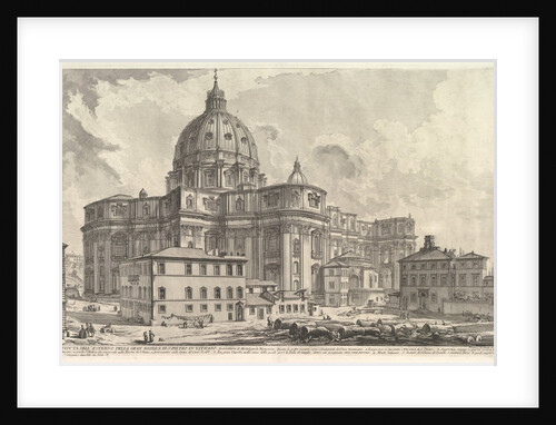 View of the exterior of St. Peter's Basilica in the Vatican, from Vedute di Rom by Giovanni Battista Piranesi