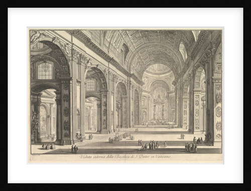 Interior view of St. Peter's Basilica in the Vatican, from Vedute di Roma, ca. 1748 by Giovanni Battista Piranesi