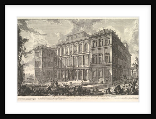 View of the palace of the illustrious Barberini family on the Quirinal Hill, desi…, ca. 1750-1759 by Giovanni Battista Piranesi