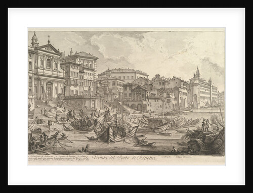 The smaller harbor, called the Porto di Ripetta, ca. 1753 by Giovanni Battista Piranesi