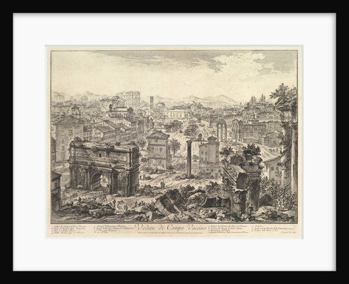 The Forum Romanum, or Campo Vaccino, from the Capitol, with the Arch of Septimius in t…, ca. 1775 by Giovanni Battista Piranesi