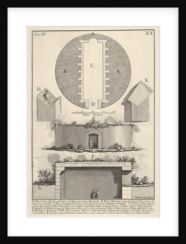 Plan of a tomb on the Appian Way in Vigna Buonamic by Giovanni Battista Piranesi
