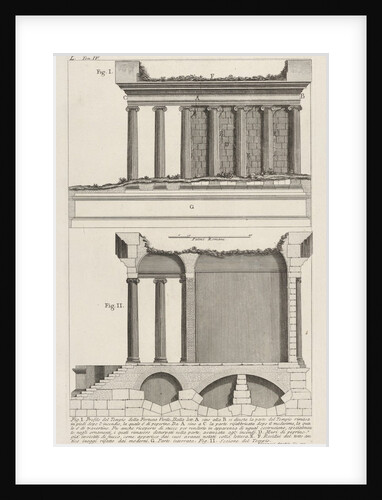 Profile of the Temple of Fortuna Virilis, and se…, 1756 by Giovanni Battista Piranesi