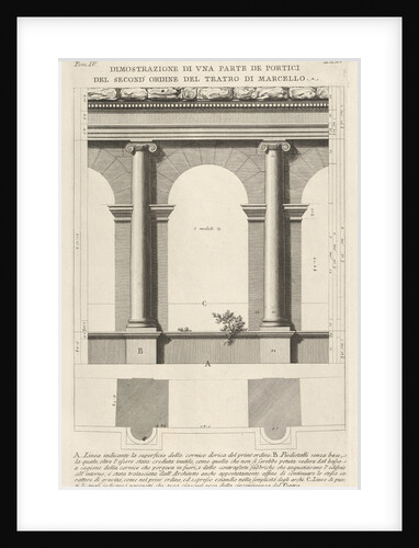 Elevation and plan of the second-order portico at the Theater of Marcellu by Giovanni Battista Piranesi