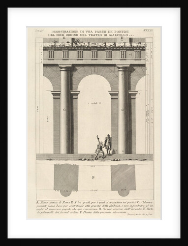 Partial elevation and plan of the first-order portico at the Theater of Marcellu by Giovanni Battista Piranesi