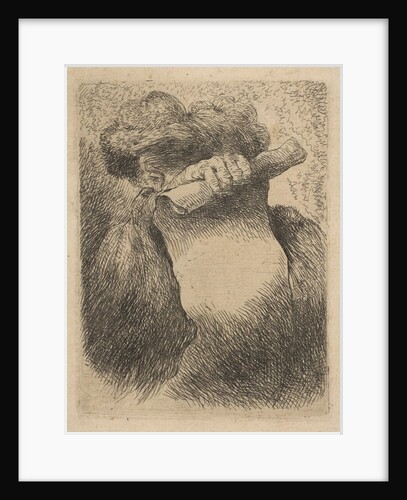 Man holding a scroll in front of his face, from the series of 'Small Heads in Orien…, ca. 1645-50 by Giovanni Benedetto Castiglione