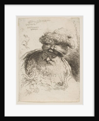 Head of an old bearded man with a turban, from the series of 'Small Heads in Orie…, ca. 1645-1650 by Giovanni Benedetto Castiglione