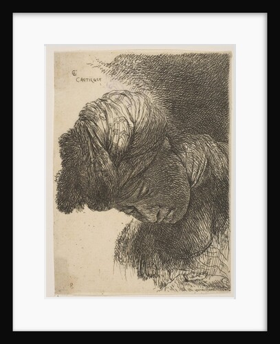 Young man with his head lowered, wearing a turban, facing left, from the series o…, ca. 1645-1650 by Giovanni Benedetto Castiglione