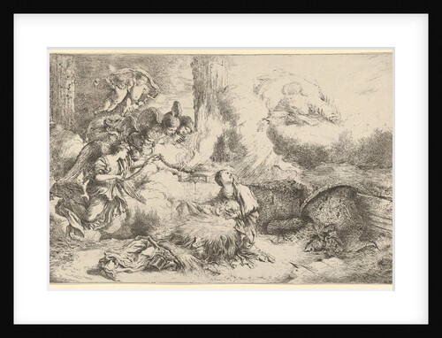 Nativity with God the Father and angels, ca. 1647-50 by Giovanni Benedetto Castiglione