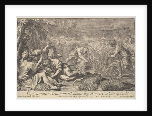 Reapers of grain, 1704 by Giovanni Girolamo Frezza
