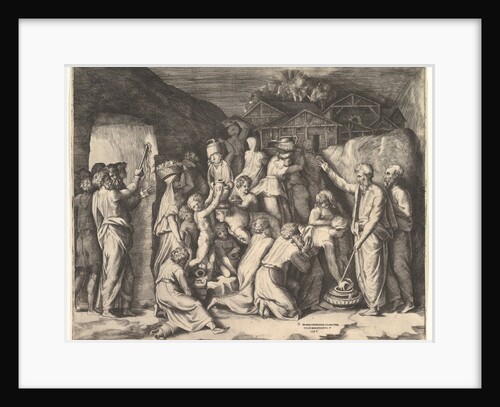 Moses Telling the Israelites to Gather the Manna and Moses Striking the Rock by Giulio Bonasone