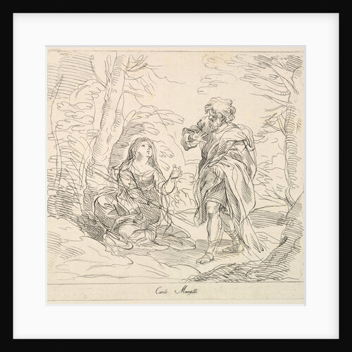Seated woman and Bearded Man in a Landscape, 1740-1802 by Giuseppe Canale
